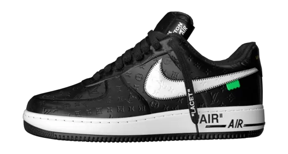 Louis Vuitton and Nike Air Force 1 Low  by Virgil Abloh Black