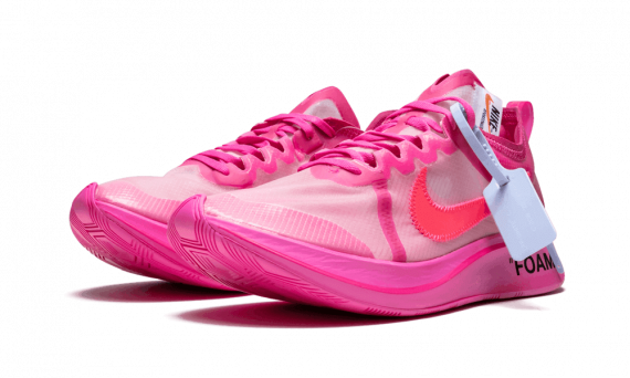 nike zoom fly off white tulip pink