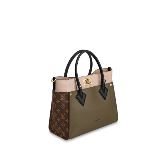 Louis Vuitton On My Side MM Laurier Green/Toffee Latte Beige