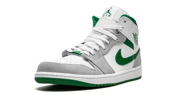 Air Jordan 1 Mid SE - Grey / Pine Green / White