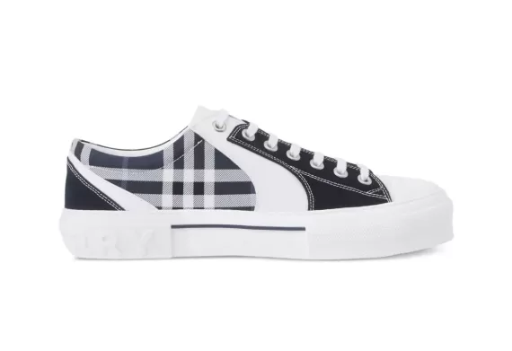 Burberry Check Cotton Low-top Sneakers - White / Navy