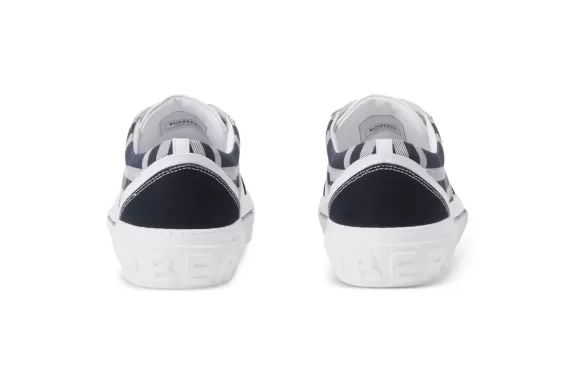 Burberry Check Cotton Low-top Sneakers - White / Navy