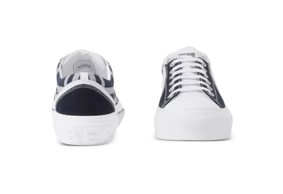 Burberry Check Cotton Low-top Sneakers - White / Navy