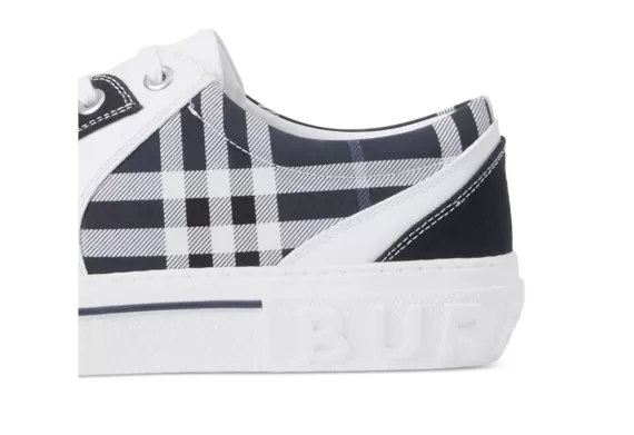 Burberry Check Cotton Low-top Sneakers - White / Navy